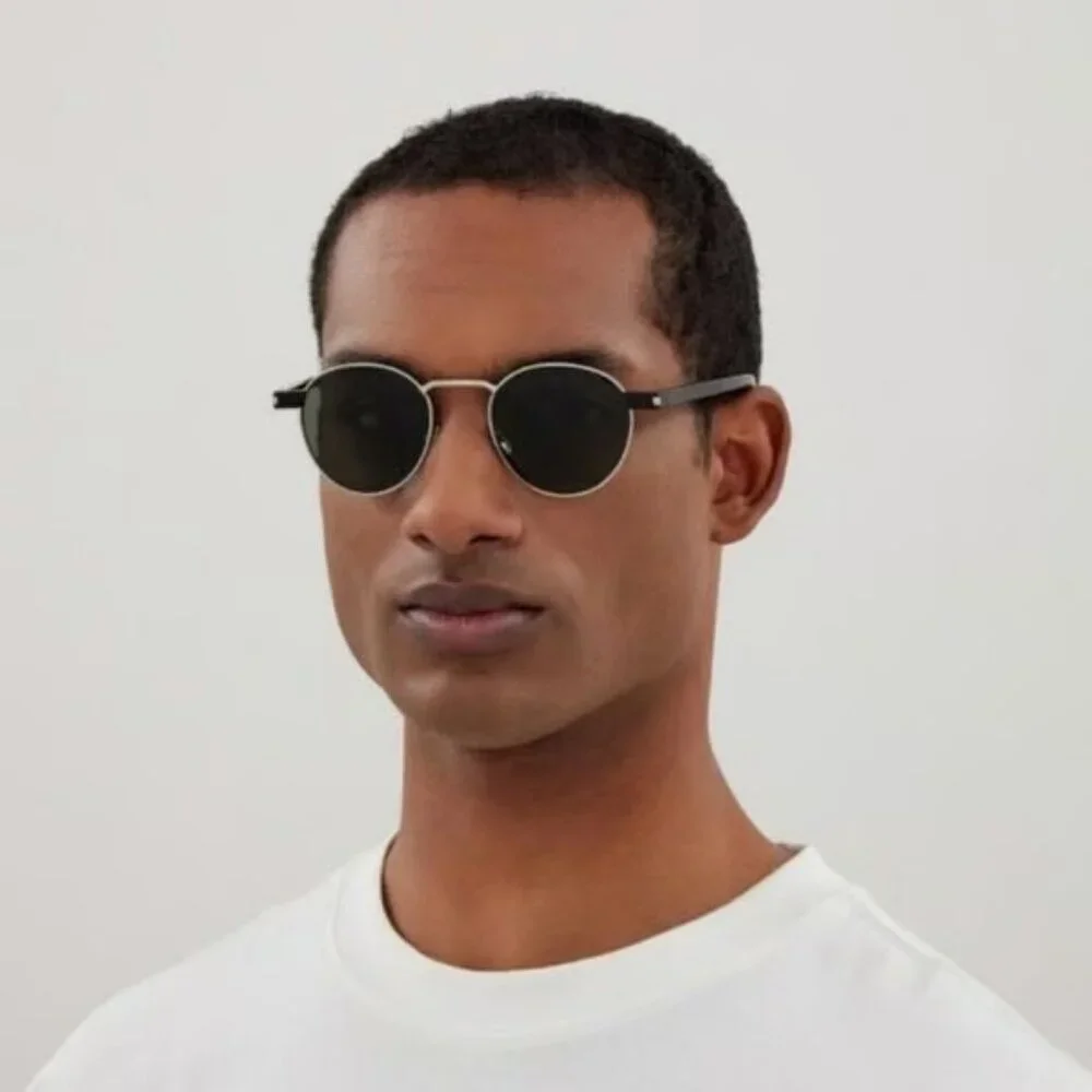 NEW SL707 002 SAINT LAURENT SUNGLASSES UNISEX ROUND GOLD EYEWEAR SL 707 002 - Picture 4 of 5